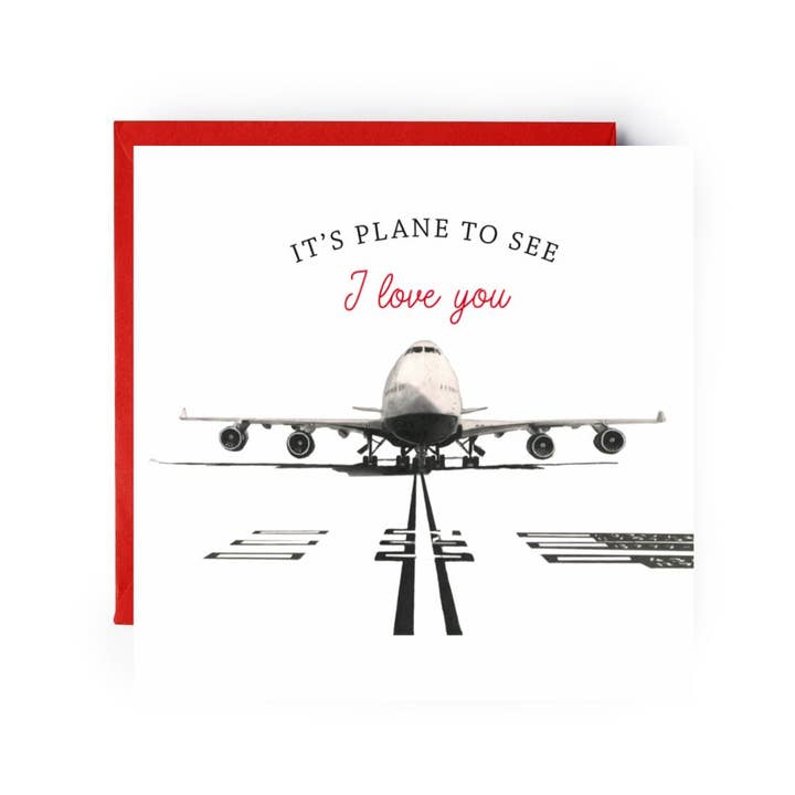 "It's Plane To See I Love You" Card for wholesale by Libra Fine Arts