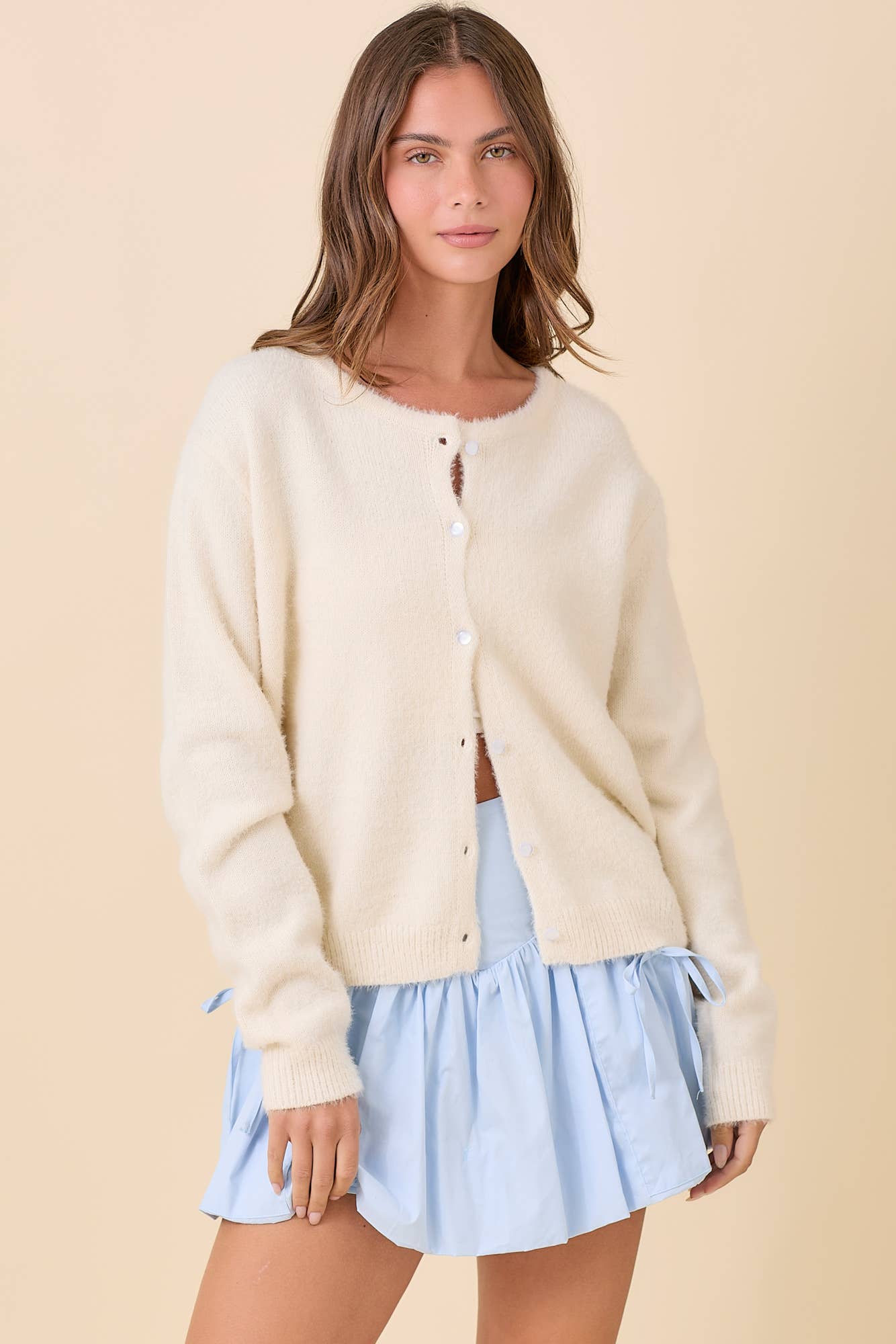 Main Strip - Wholesale Shorts - Women's - Bubble Skort With Ribbon Bow Tie Pocket Detail4