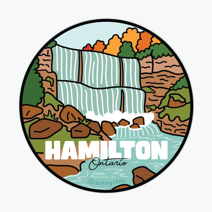 Hamilton, Ontario - ciudades de Canadá pegatina para venta al por mayor de Ashleigh Green Studios