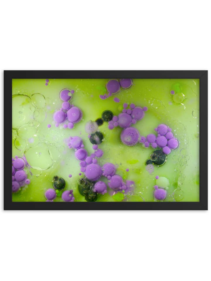 "Bubble Garden" Impressão Abstrata Roxa e Verde 13x19" Polegadas por atacado de Finessed Media LLC