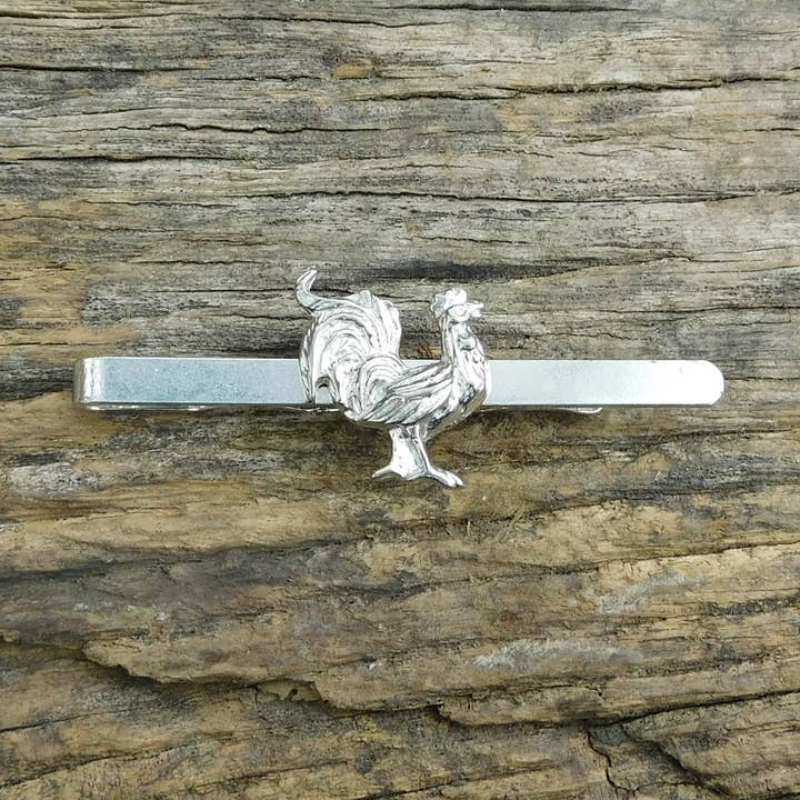 Slide de gravata de estanho de galo por atacado de William Sturt Fine Pewter