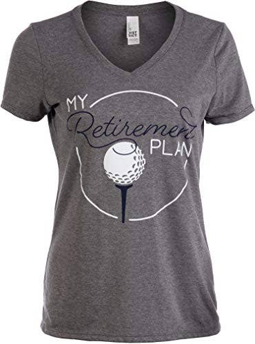 Grey Frost My (Golf) Retirement Plan | Funny Women's Golfing Golfer V-Neck T-Shirt for Retired for wholesale on Faire4