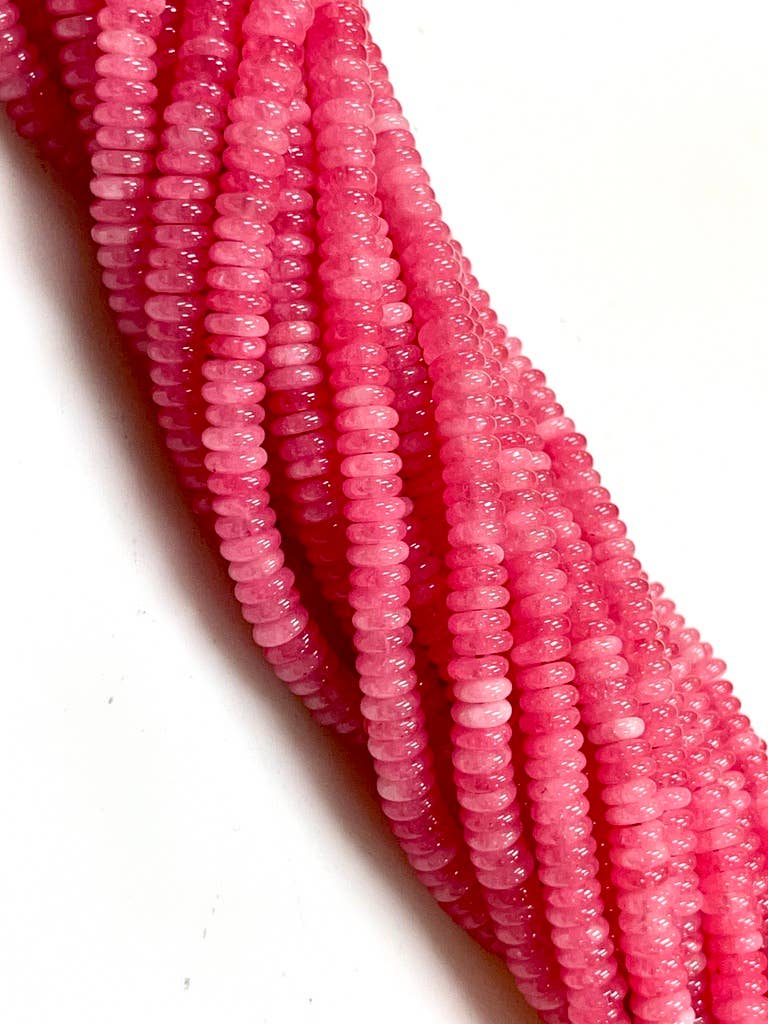 TRIVENI USA INC - Wholesale Beads - 6mm Cherry Quartz Gemstone Heishi Tire Beads Strands 2