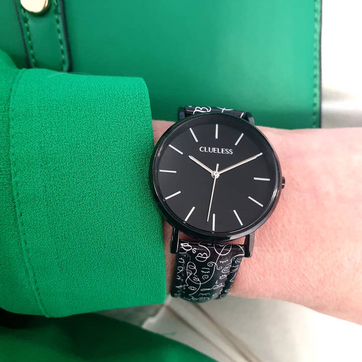 Clueless - Wholesale Wrist Watch - Women's - CLUELESS WOMEN'S WATCH - BLACK/BLACK LEATHER | BCL10722-0073