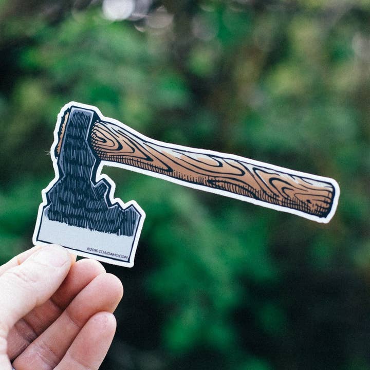 Idaho Hatchet Sticker for wholesale by IdaWholesale