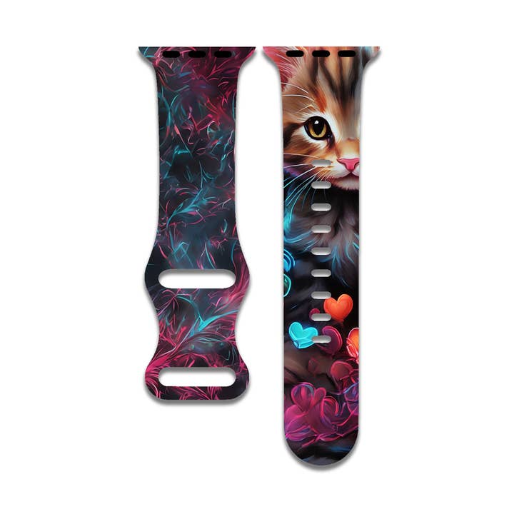 Colorful Cat Band for Apple Watch 1-9, SE, Ultra Series for wholesale by The Printed Llama