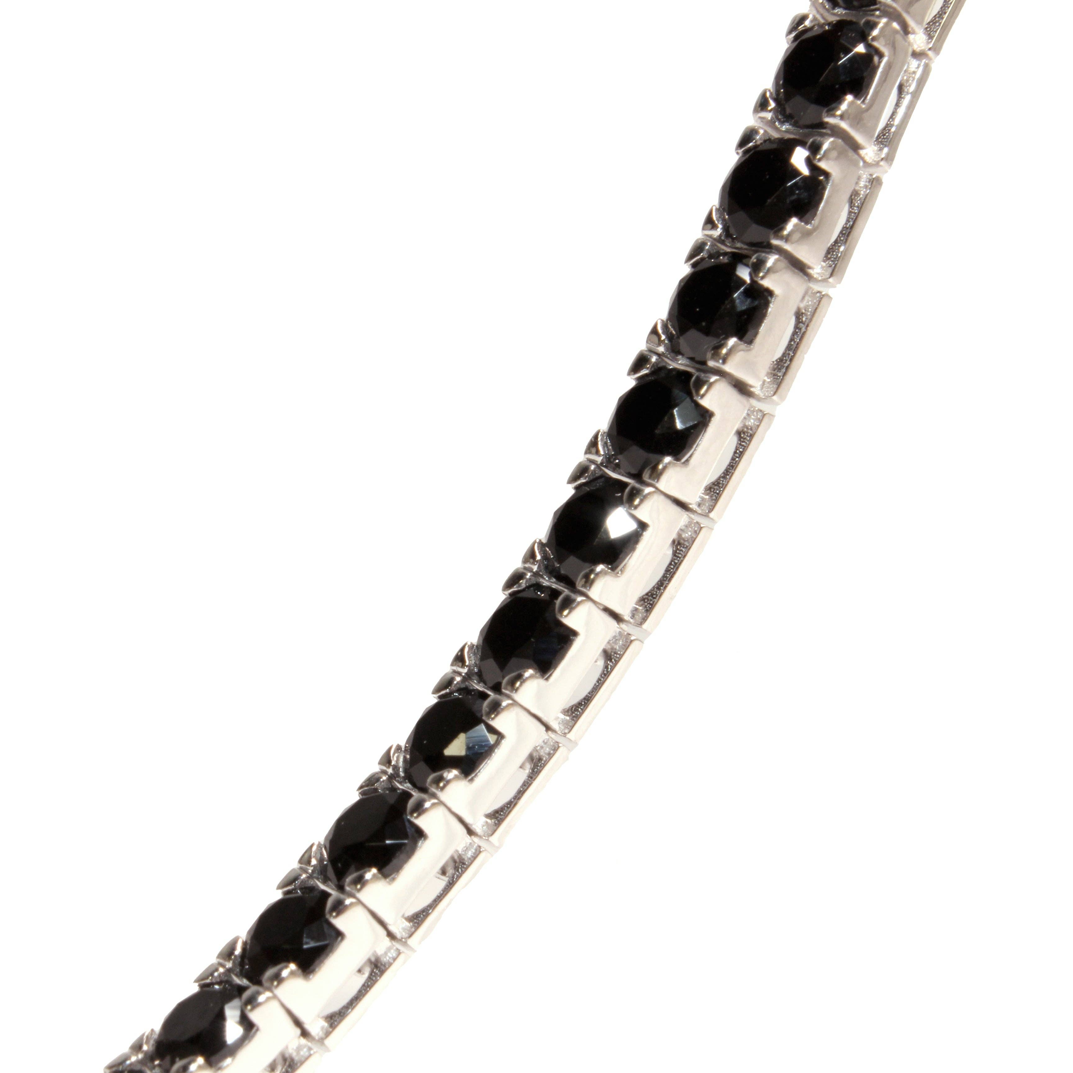 Alta Gioielli – Großhandel Tennis-Armband – Handgefertigtes Tennisarmband aus 925er Silber - Schwarze Steine3