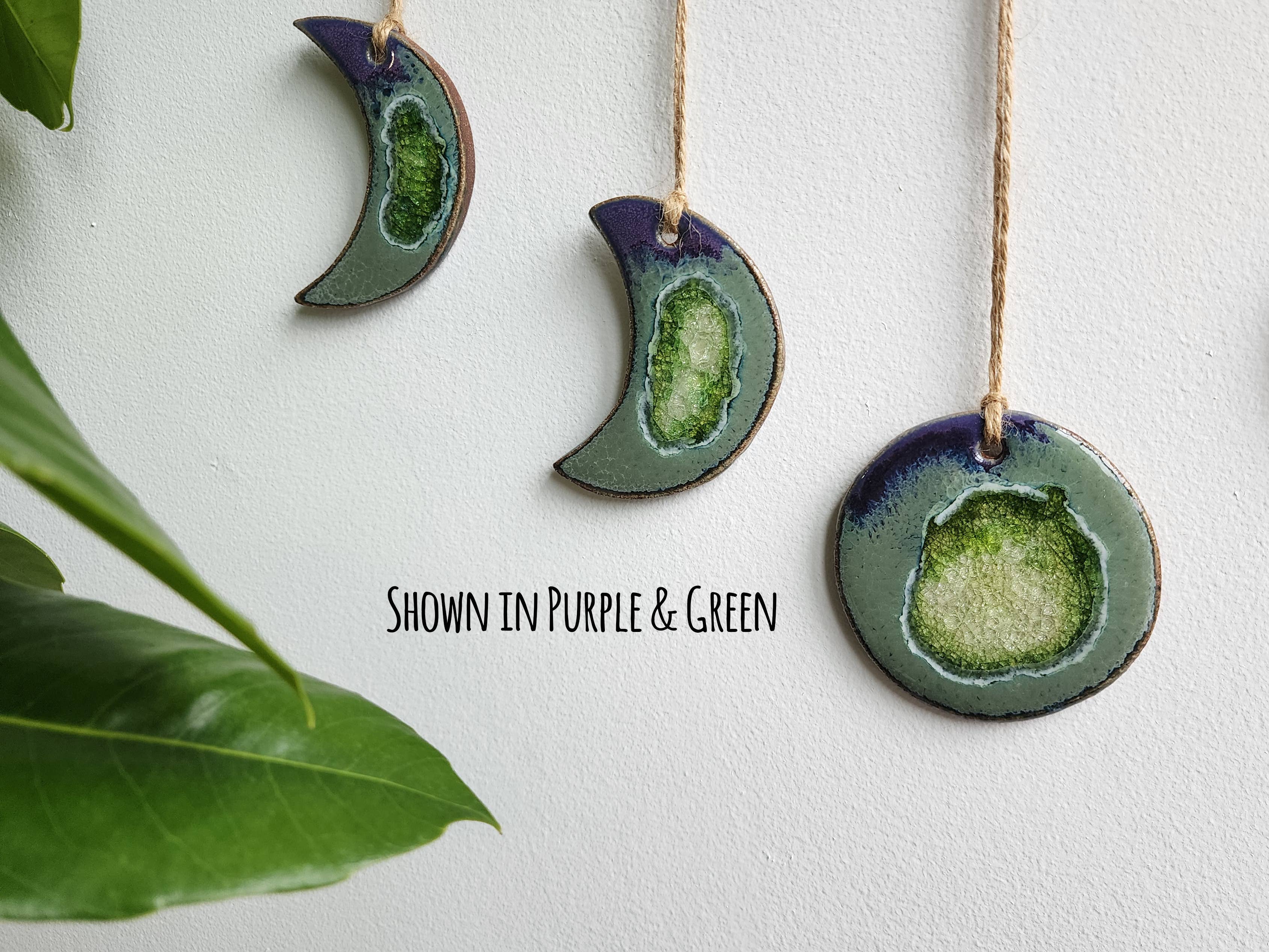 Dock 6 Pottery - Wholesale Wall Accent - Moon Phase Wall Hanging, Handmade Birch Wood Boho Decor1