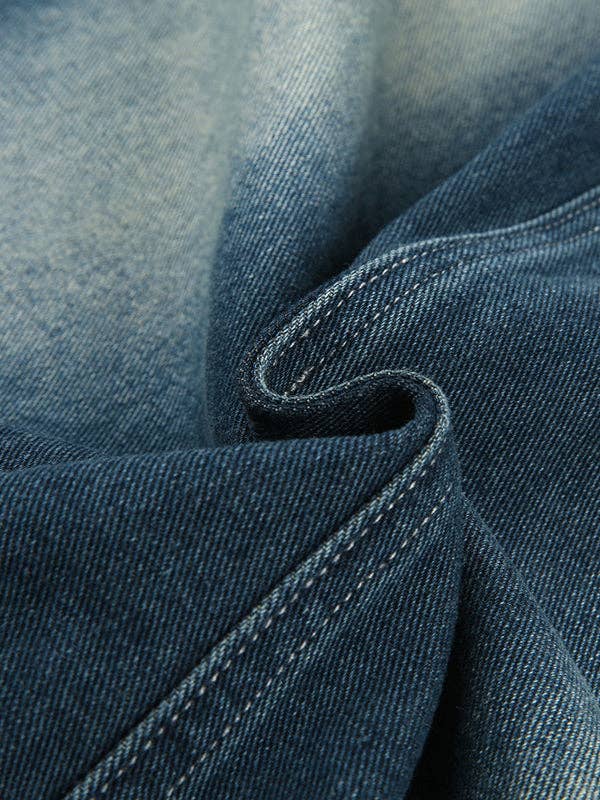 BLUE A-Line High Waisted Fringed Gradient Split-Joint Skirts for wholesale on Faire14