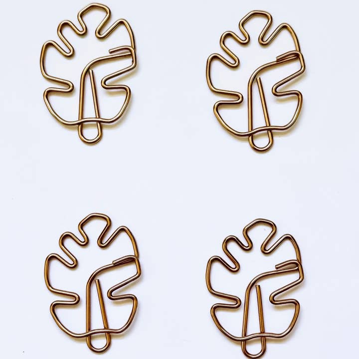 The Paper Clip Shop - Wholesale Paperclip - Bronze Monstera Leaf Paper Clips