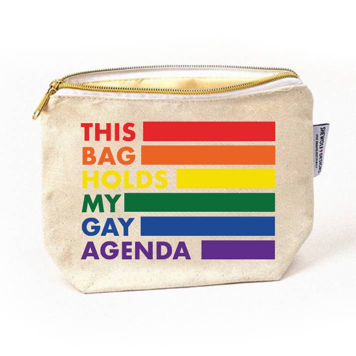 Pouch: My Gay Agenda Bag / Fun LGBTQ+ Gift + Pride Accessory for wholesale by SHEWOLF Designs