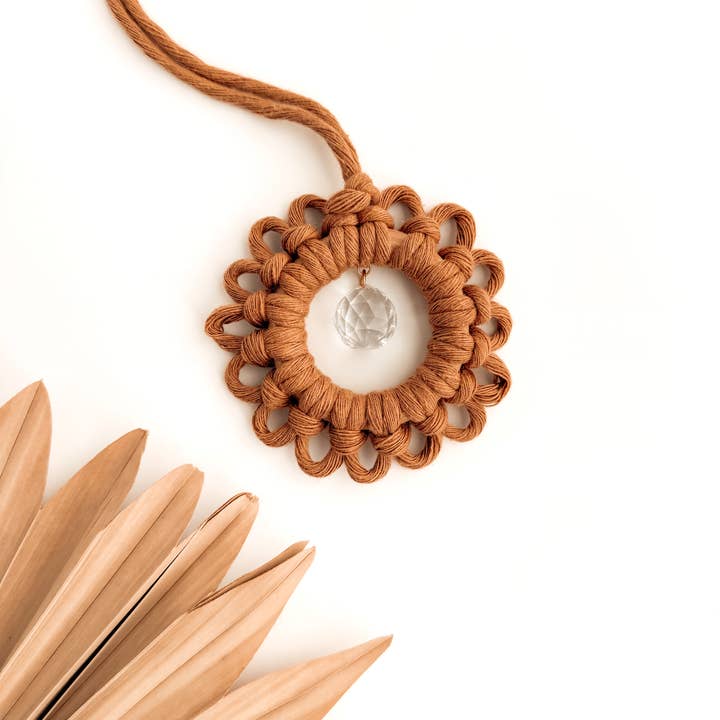 Meraki The Studio Co. - Wholesale Suncatcher - Macrame Suncatcher Flower | Window Hanging Light Catcher