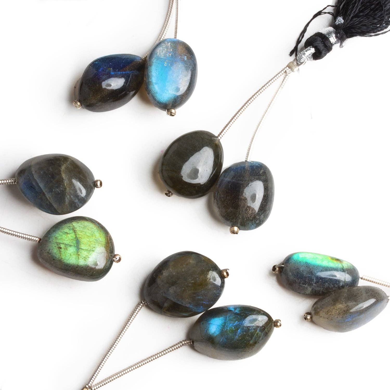 The Bead Traders - Wholesale Individual Charm/Pendant - 15x11mm Labradorite Plain Nugget Focals 2 Beads0