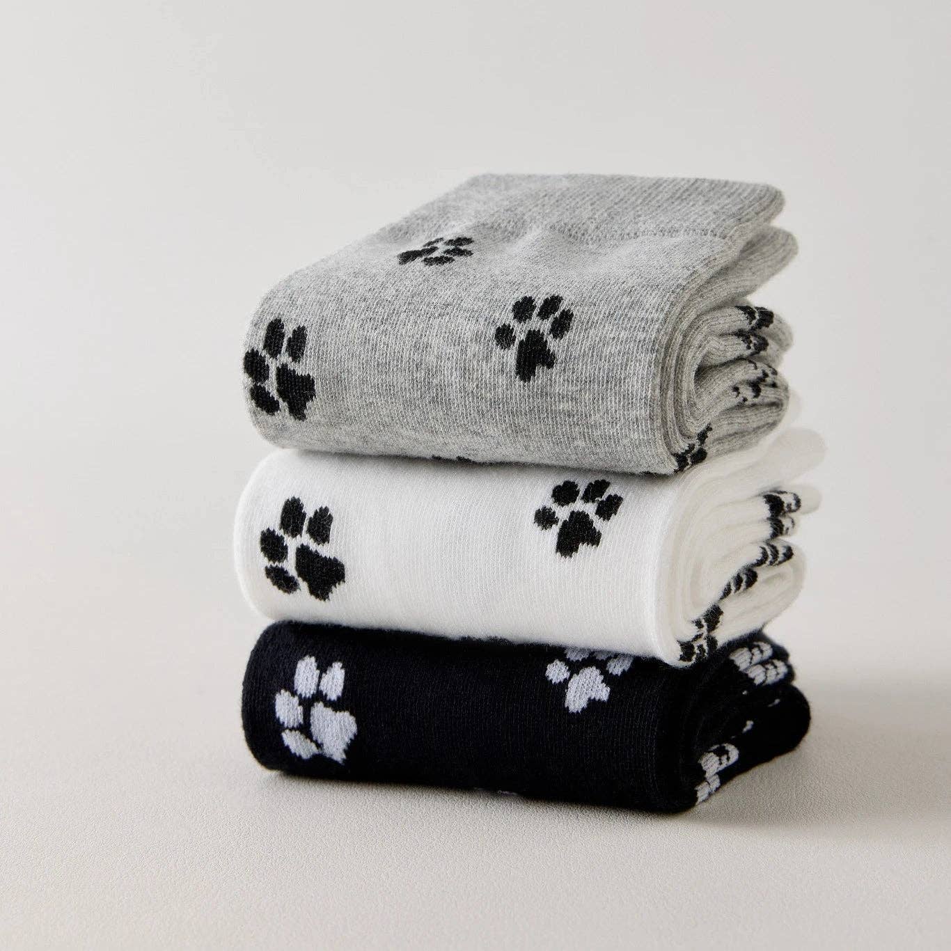 Multicolore Lot de 3 Chaussettes Empreintes Chat Femme I 35-41 en vente sur Faire3