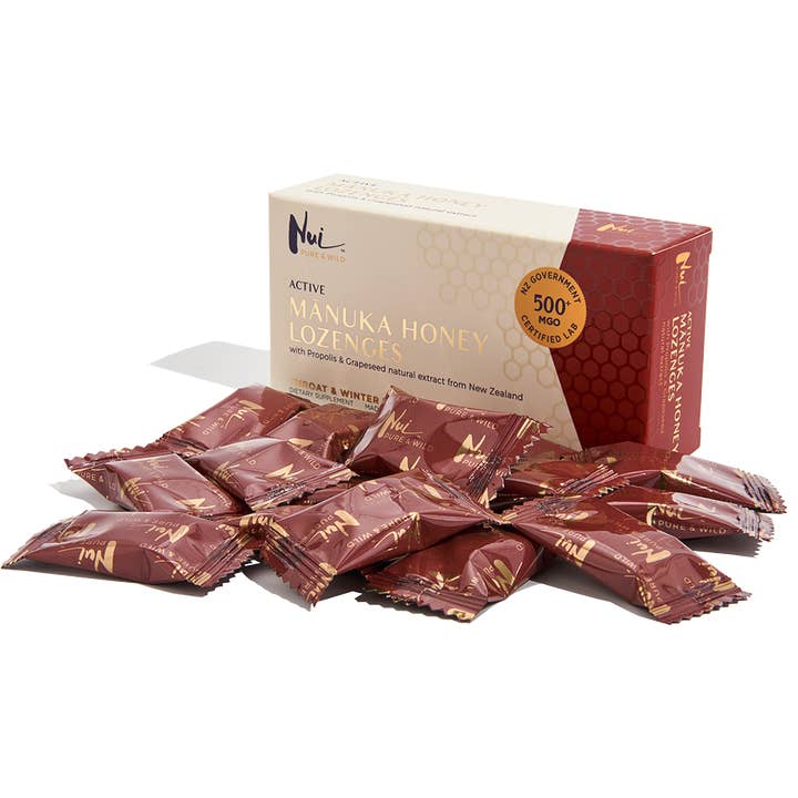 NUI Active Mānuka Honey Lozenges with Propolis & Grapeseed Extracts - MGO 500+ | UMF 15+ | Pack of 16 for wholesale by Koru