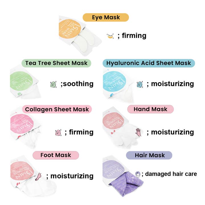 Naisture - Wholesale Skincare Face Mask - Naisture 15Min Pamper Me Kit for Skin Care & Beauty (7 pack)