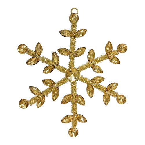 India Handicrafts Inc - Wholesale Ornament Set - Gold & Silver Snow Flake Asst.67