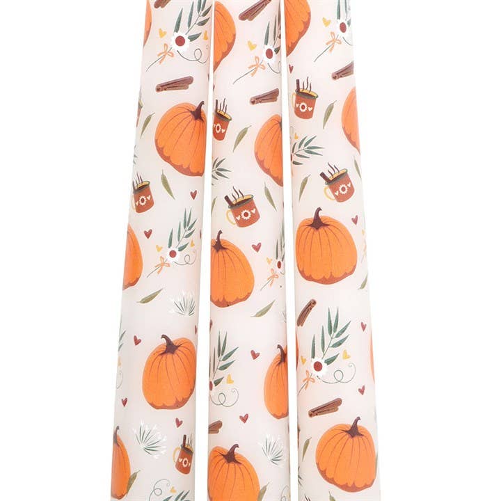 Something Different Wholesale - Wholesale Tapered Candle/Candlestick - Set of 3 Autumn Pumpkin Taper Candles3