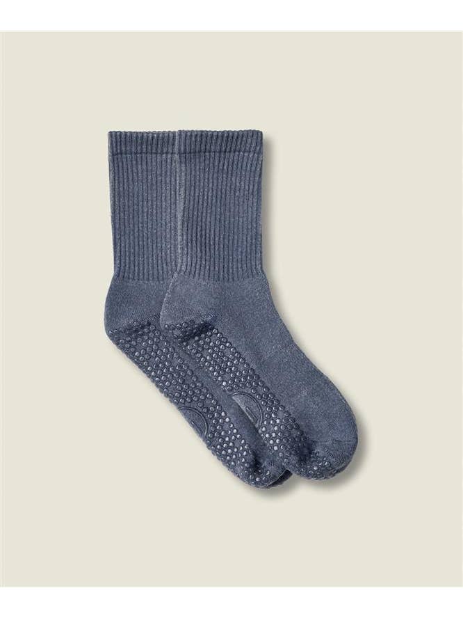 MoveActive - Wholesale Socks – Women's - Crew Non Slip Grip Socks - Dusty Denim4