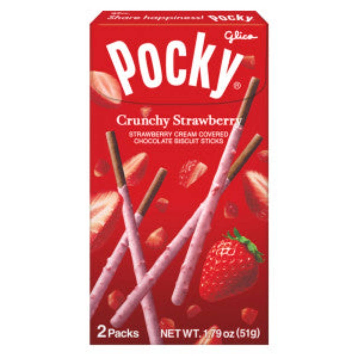 I Got Your Candy - Wholesale Chocolate Covered Sweets - Glico Pocky Crunchy Strawberry 1.79oz - 10ct1