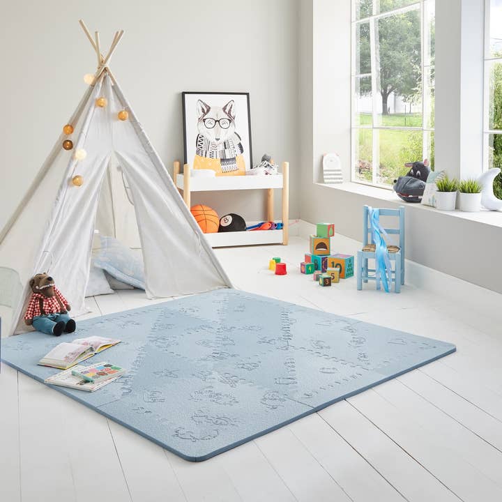 LUBABYMATS - Wholesale Play Mat - Kids & Baby - Children's play mat for babies in light blue