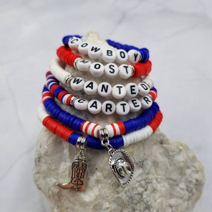 The Pretty Jewellery - Wholesale Jewelry Set - COWBOY CARTER MOST WANTED Patriotic Heishi Bracelet