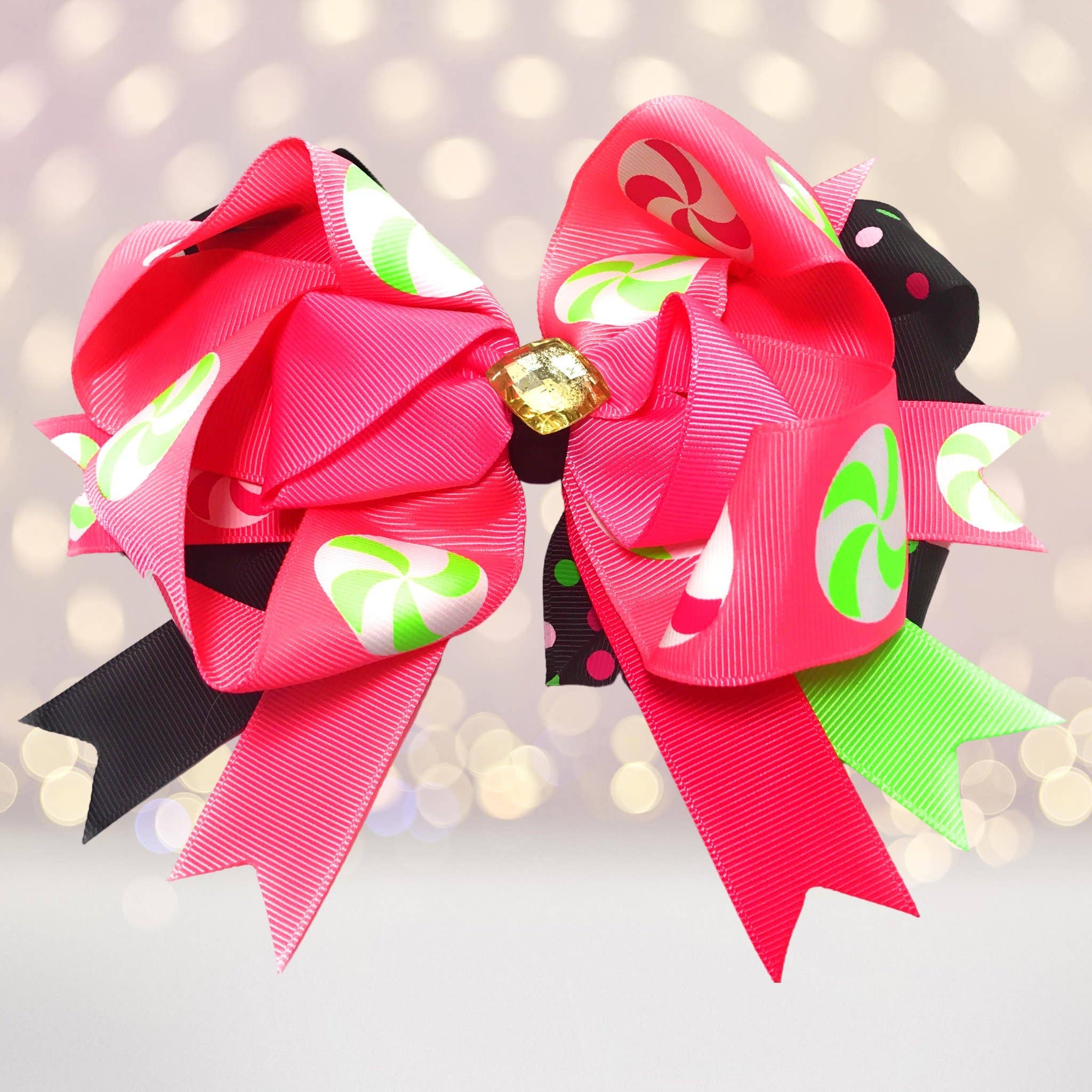 Chicky Chicky Bling Bling - Wholesale Hair bow – Kids - Jumbo Boutique Hair Bow with Bling Stone14