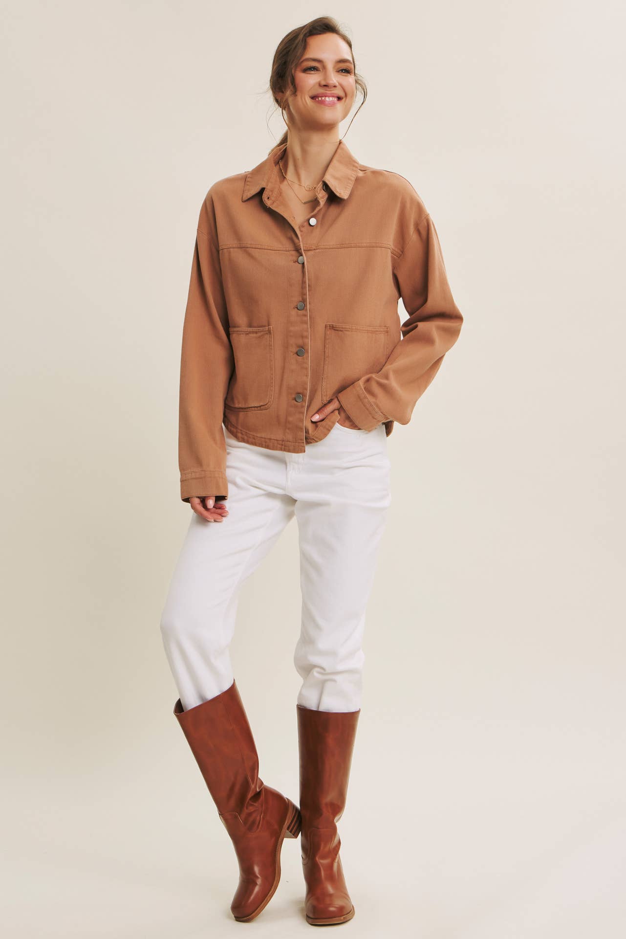 in february - Wholesale Jacket - Women's - ONE OF A KIND WASHED COTTON TWILL UTILITY OVERSIZED JACKET1