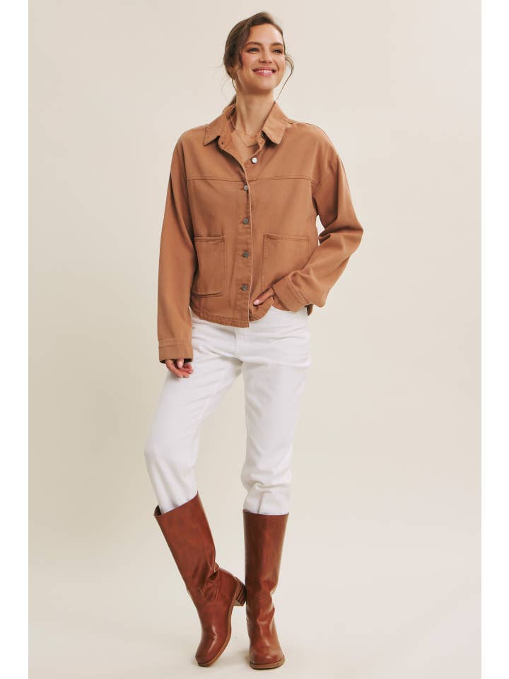 in february - Wholesale Jacket - Women's - ONE OF A KIND WASHED COTTON TWILL UTILITY OVERSIZED JACKET1