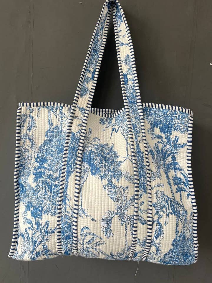 Handmade Cotton Block Print Multipurpose Quilted Bag for wholesale by Bhawana Handicrafts