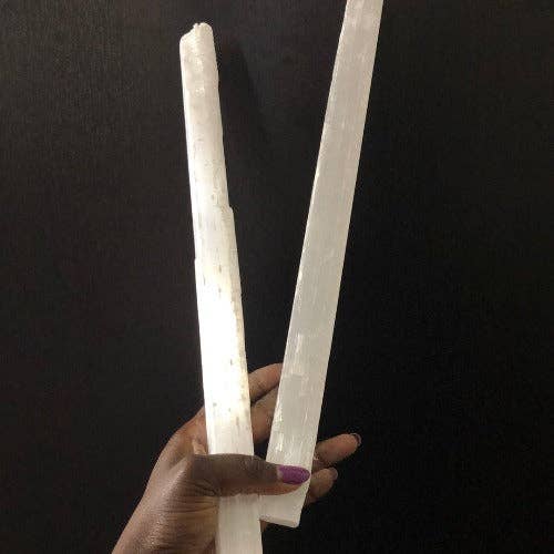 WHOLIFECO - Wholesale Spiritual Stone/Crystal - Big rough Selenite wand stick - Raw Satin spar