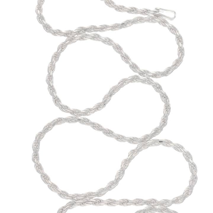 Silver Insanity - Wholesale Link & Chain Necklace - 2mm Sterling Silver Diamond-Cut Rope Chain Necklace