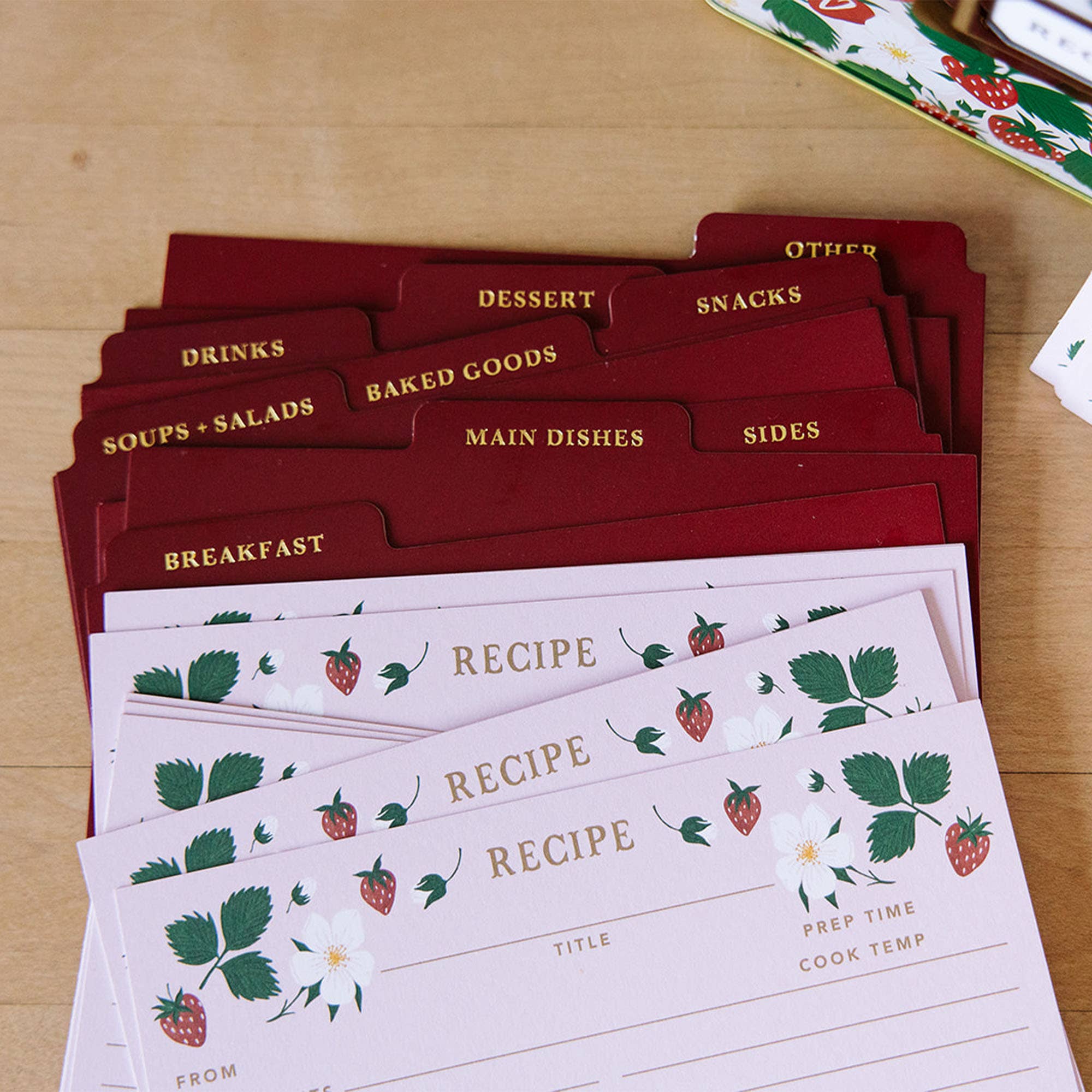 Paper Farm Press - Wholesale Recipe Card - Strawberry Patch Recipe Cards - Set of 502