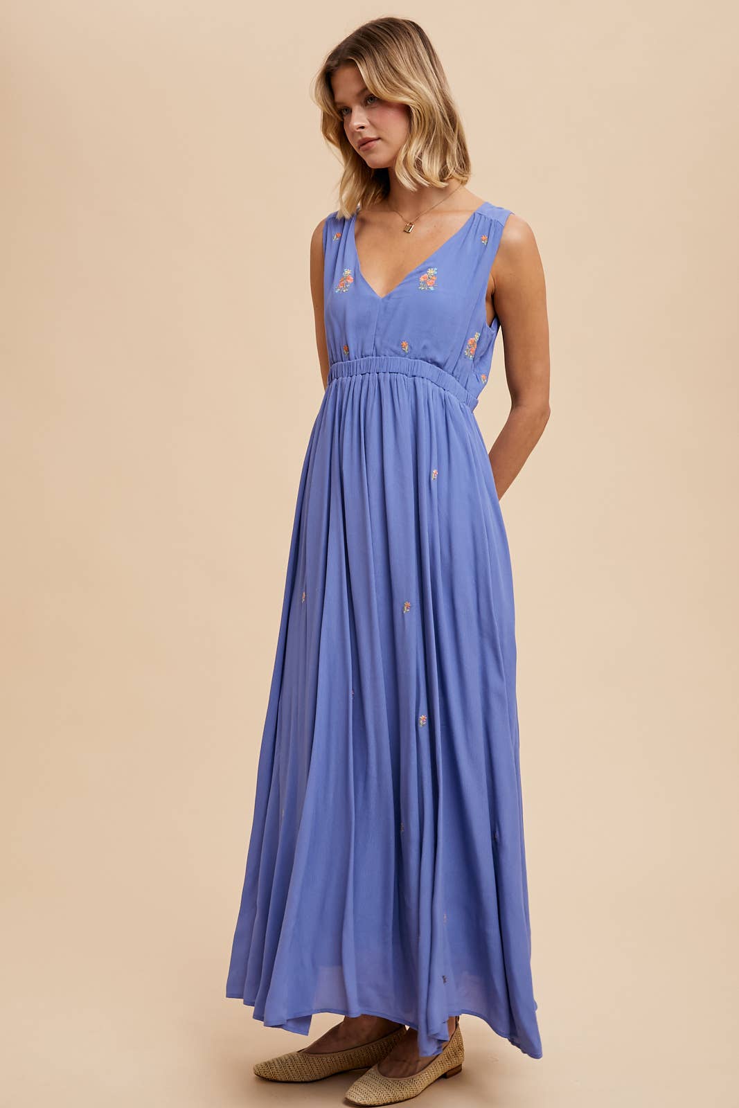 In Loom - Wholesale Dress - Women's - VISCOSE ALL OVER EMBROIDERED SLEEVELESS MAXI DRESS4
