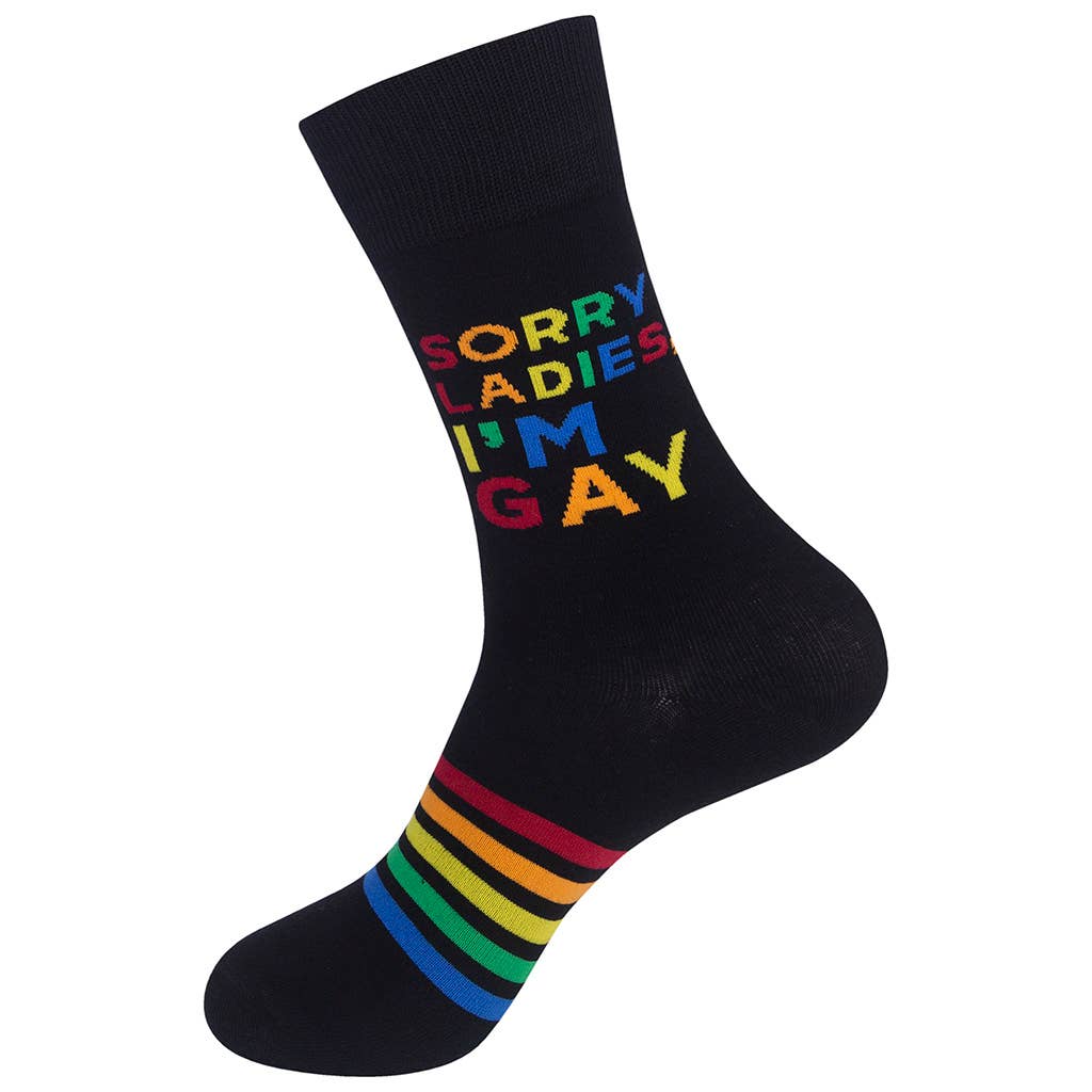Funatic - About Face Designs - Nice Enough Merch Co - Wholesale Socks - Unisex - Sorry Ladies, I'm Gay Socks | Funatic1