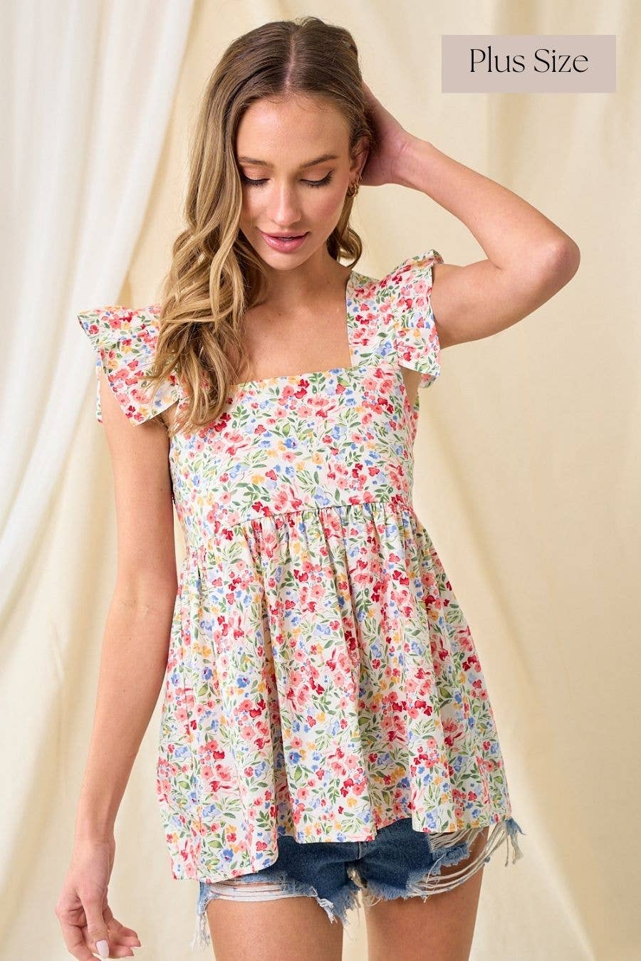 lovely melody - Wholesale Blouse - Women's - LMT3794PL-PLUS SIZE Ava Floral print top7