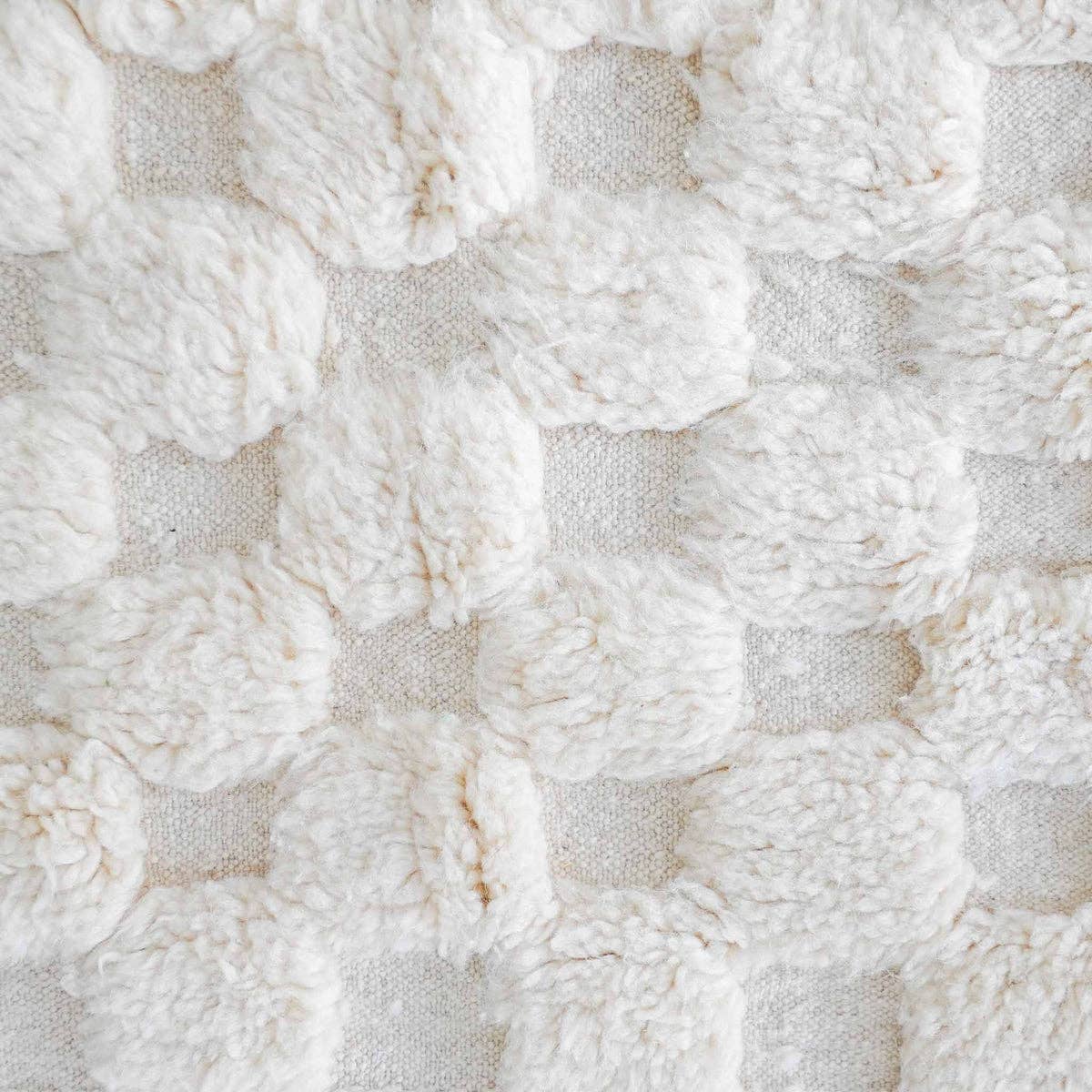 Moroccan Woven Treasures - Wholesale Area Rug - White Checkered rug, White Shag rug, Large Checkered rug3