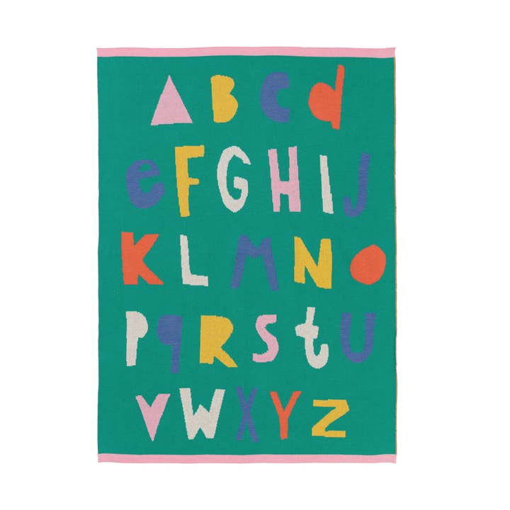 Manta tejida de algodón para cochecito o cochecito de bebé: ABC Green para venta al por mayor de Sophie Home Ltd