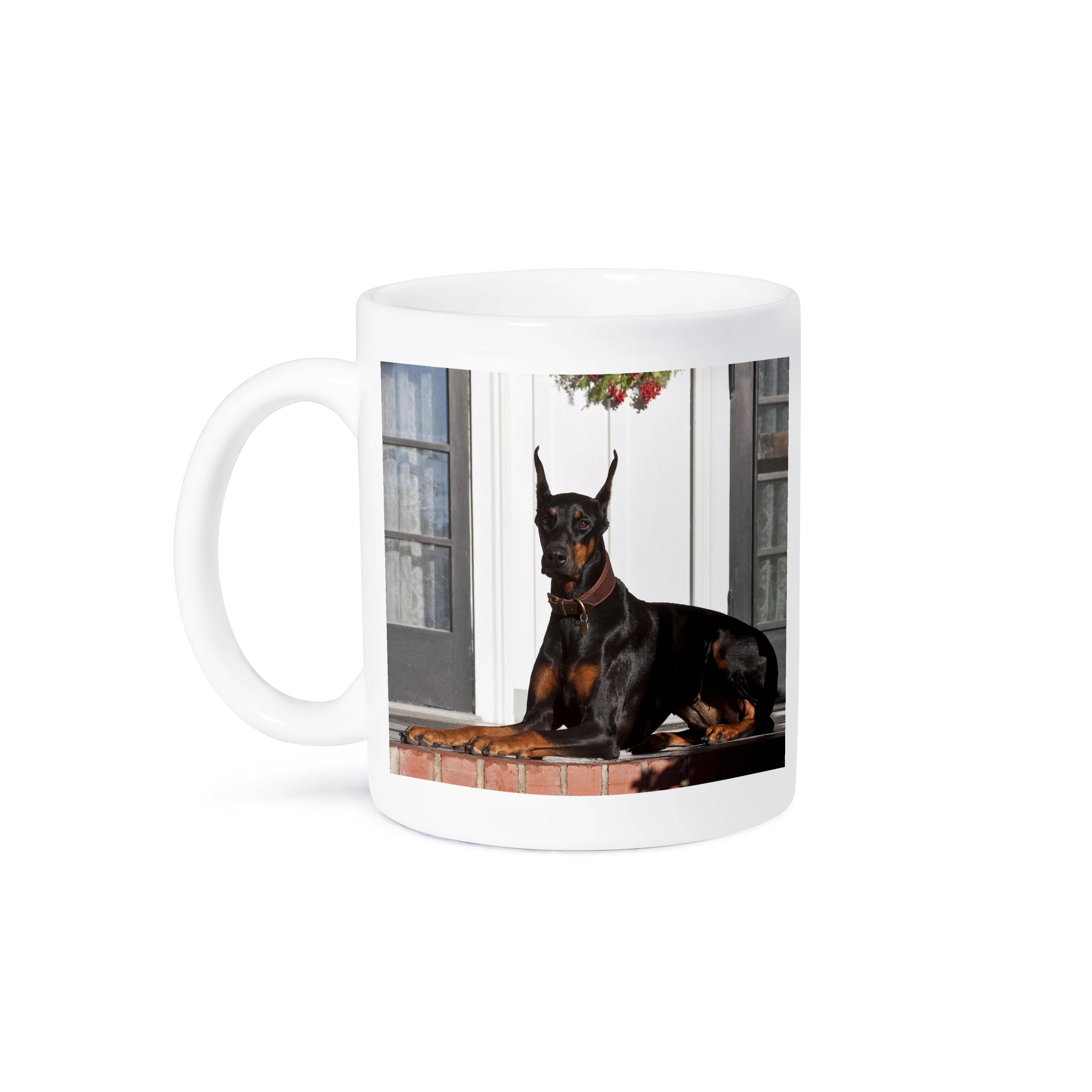 3dRose - Wholesale Coffee Mug - 3dRose, A Doberman Pinscher dog in front of house - US05 ZMU0311 - Zandria Muench Beraldo, Mug8