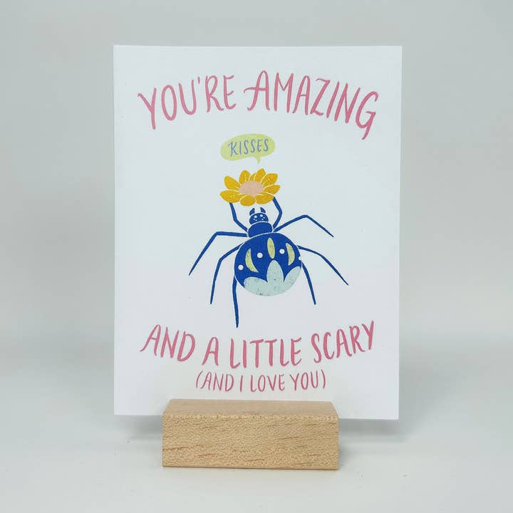 Love Card or Valentine -- A Little Scary Spider for wholesale by Pneu Paper // Lovely Why Isle