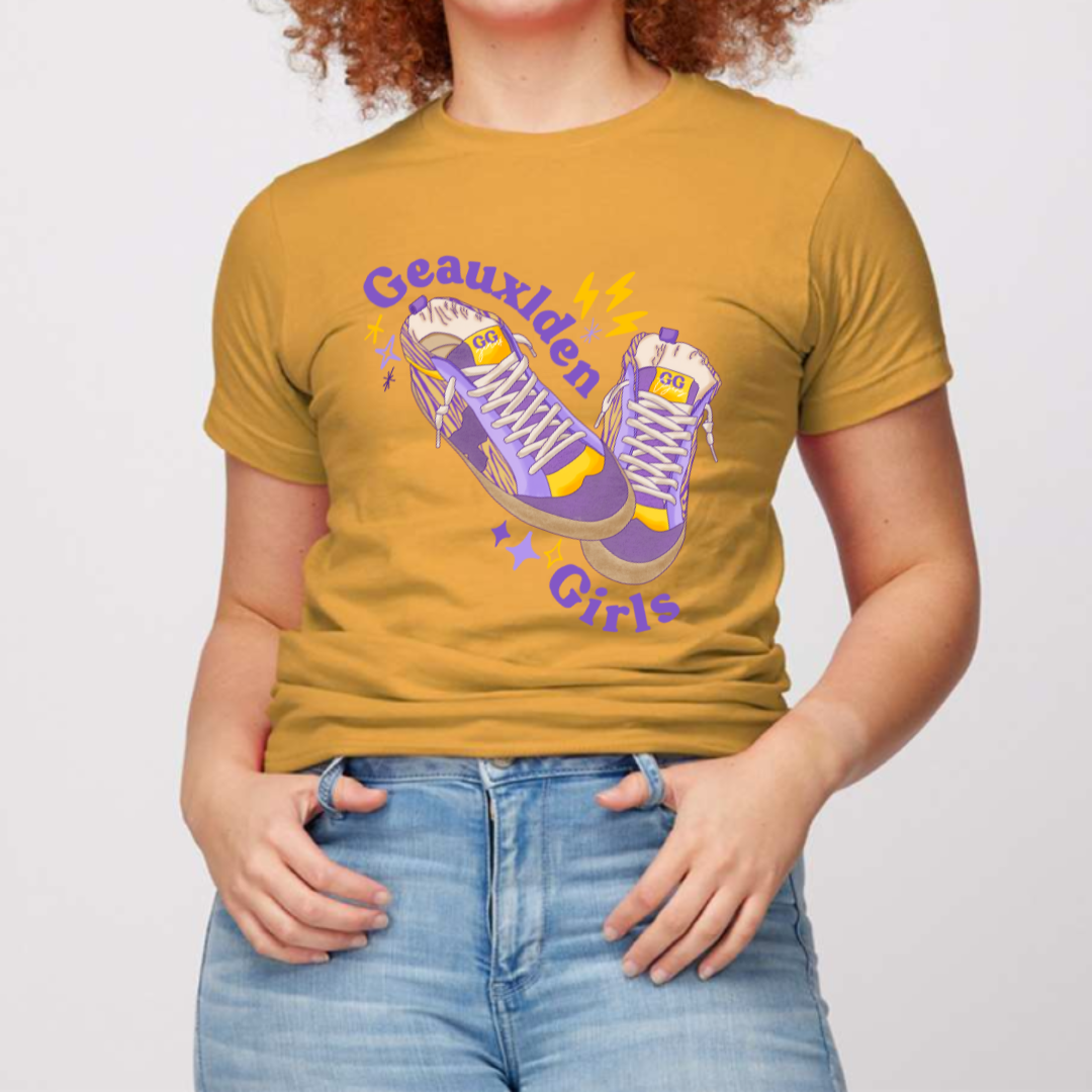 Pink House On River Road - Wholesale Screen Printed T-Shirt - Women's - Geauxlden Girls LSU Tigers Game Day Graphic Tee10