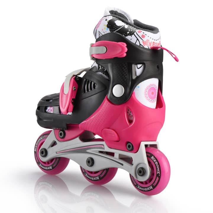 New Bounce - Wholesale Sporting Accessories - Adjustable Inline Roller/Tri Skates - Size J8-J11 - Pink