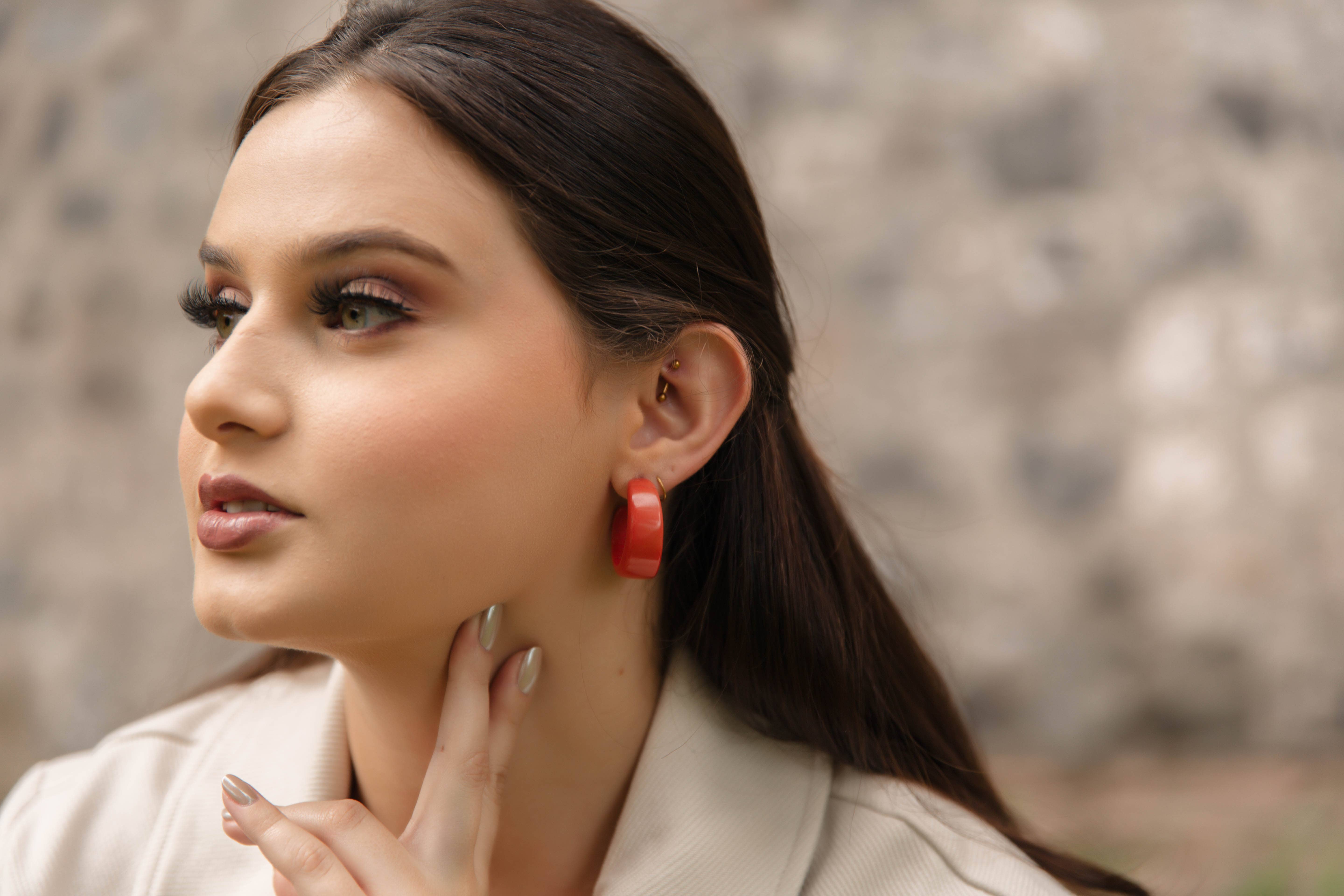 Organic Tagua Jewelry - Vente Créoles - Boucles d'oreilles Daf7