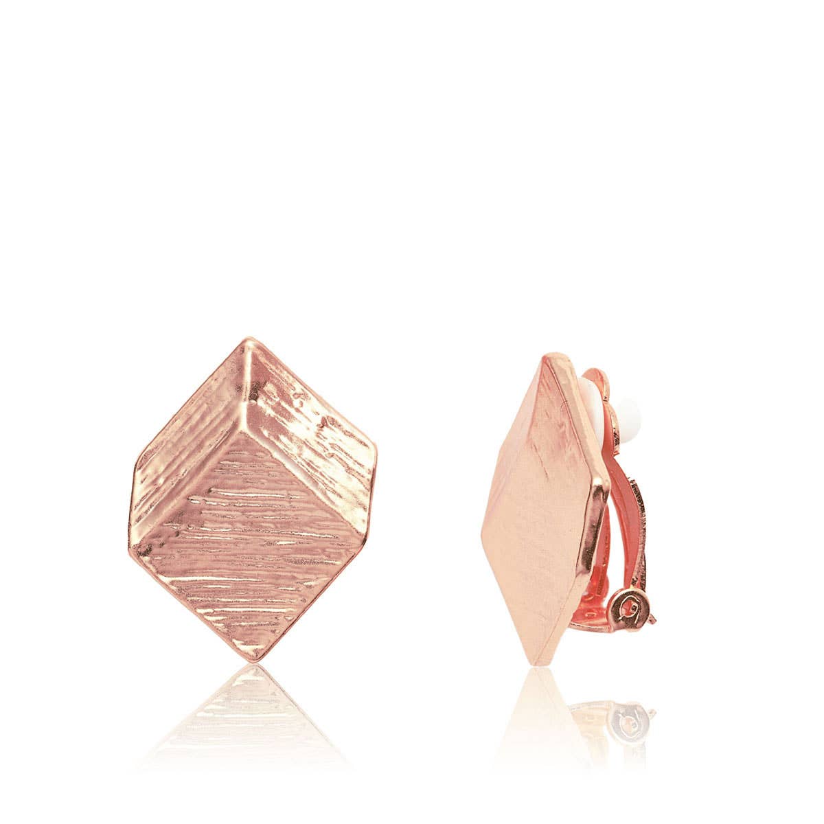KARINE SULTAN - Wholesale Clip-On Earrings - Brushed Square Clip On Earrings *As seen on*3