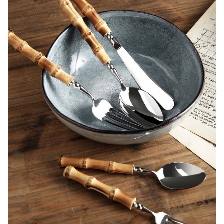 Gohobi (We cover U.S. import duties) - Wholesale Assorted cutlery set - Gohobi A set of 6 Pieces Bamboo Handle Cutlery9