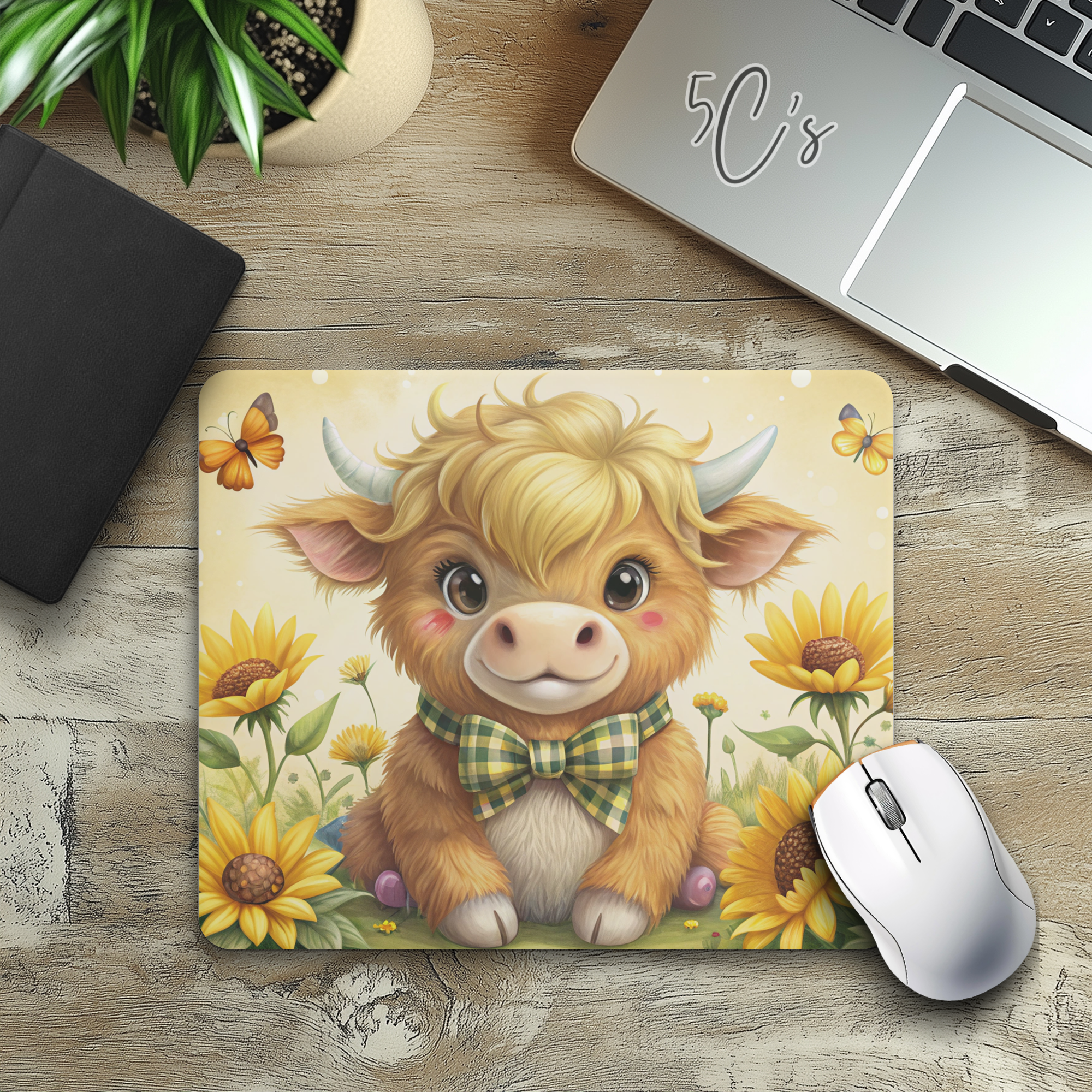 5C's Wholesale - Wholesale Mousepad/Trackpad - Baby Highland Cow Mouse Pad0