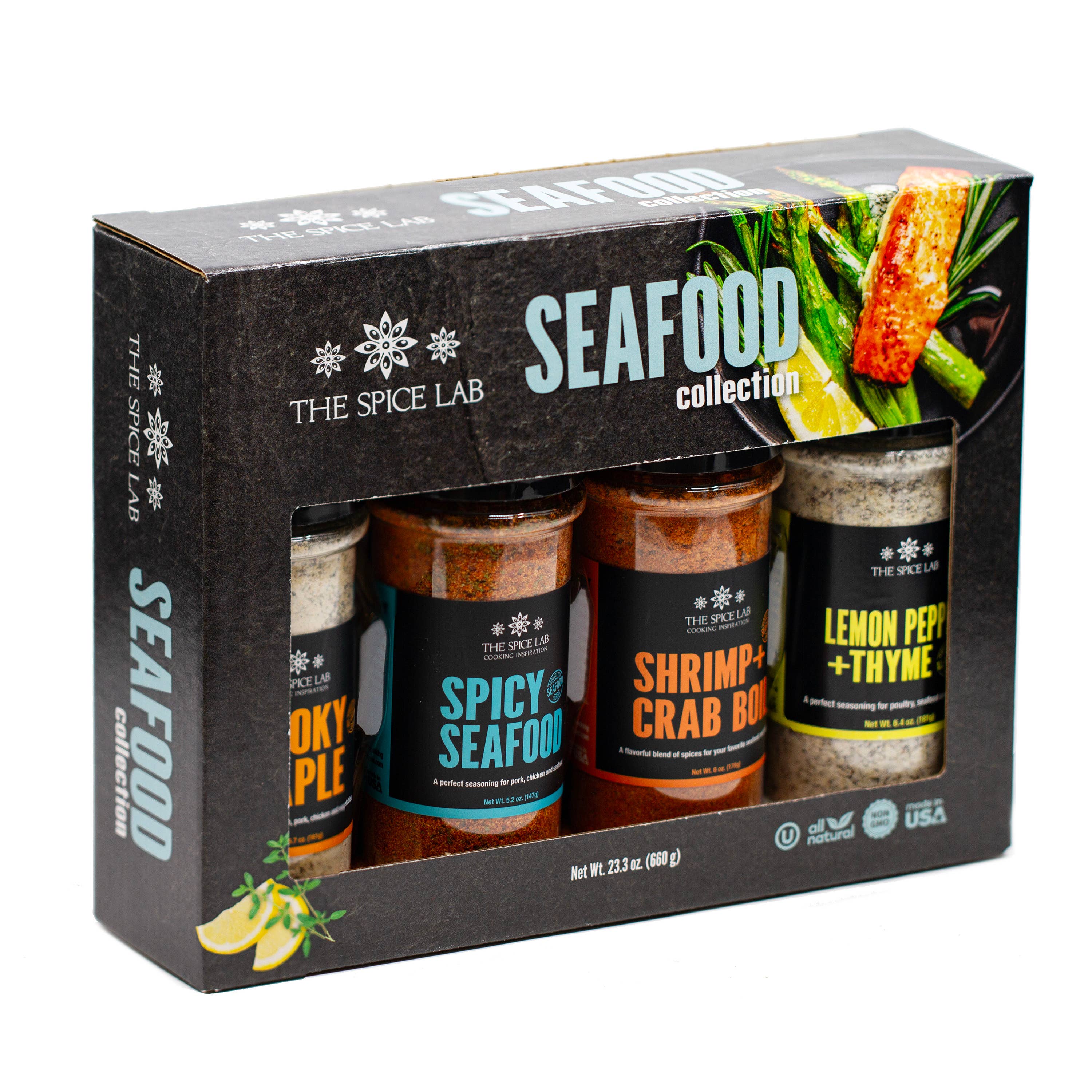 THE SPICE LAB - Wholesale Dried Spice Mix - Seafood Seasoning Collection - Case of 6 Boxes-4 Flavors0
