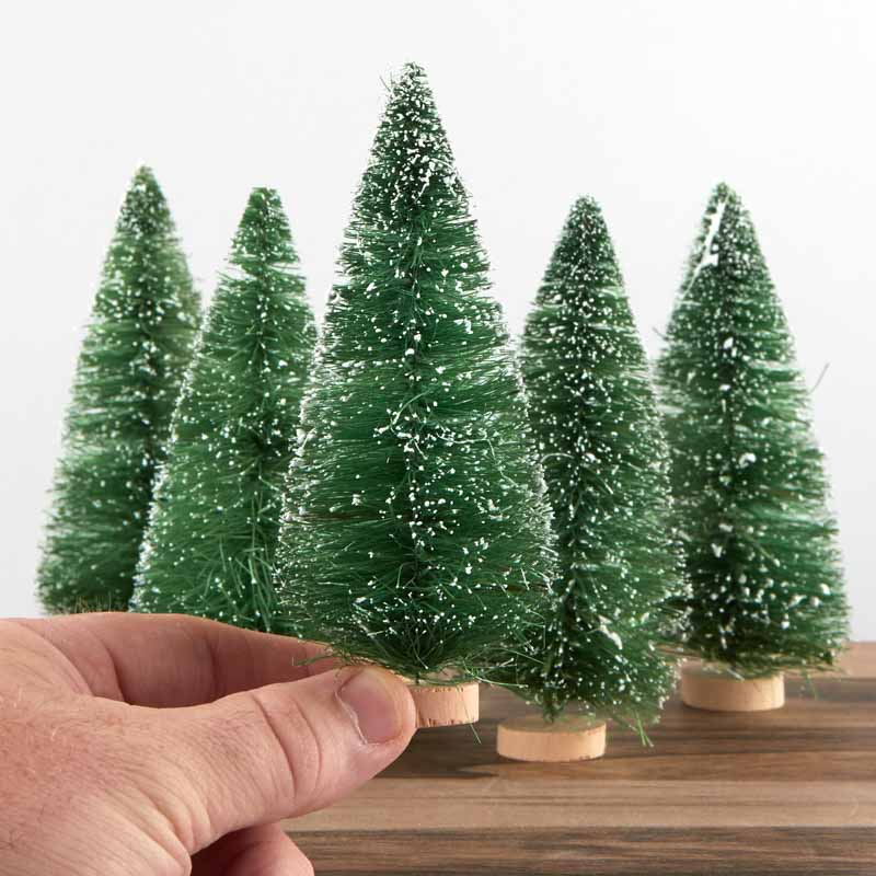Factory Direct Craft - Vendita all'ingrosso Alberi di Natale finti - Alberi a spazzola verde smerigliato da 5" (confezione da 6)1
