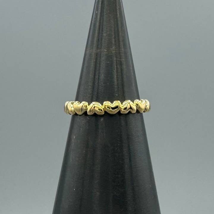 Gold Band of Hearts Ring for wholesale by Something Silver