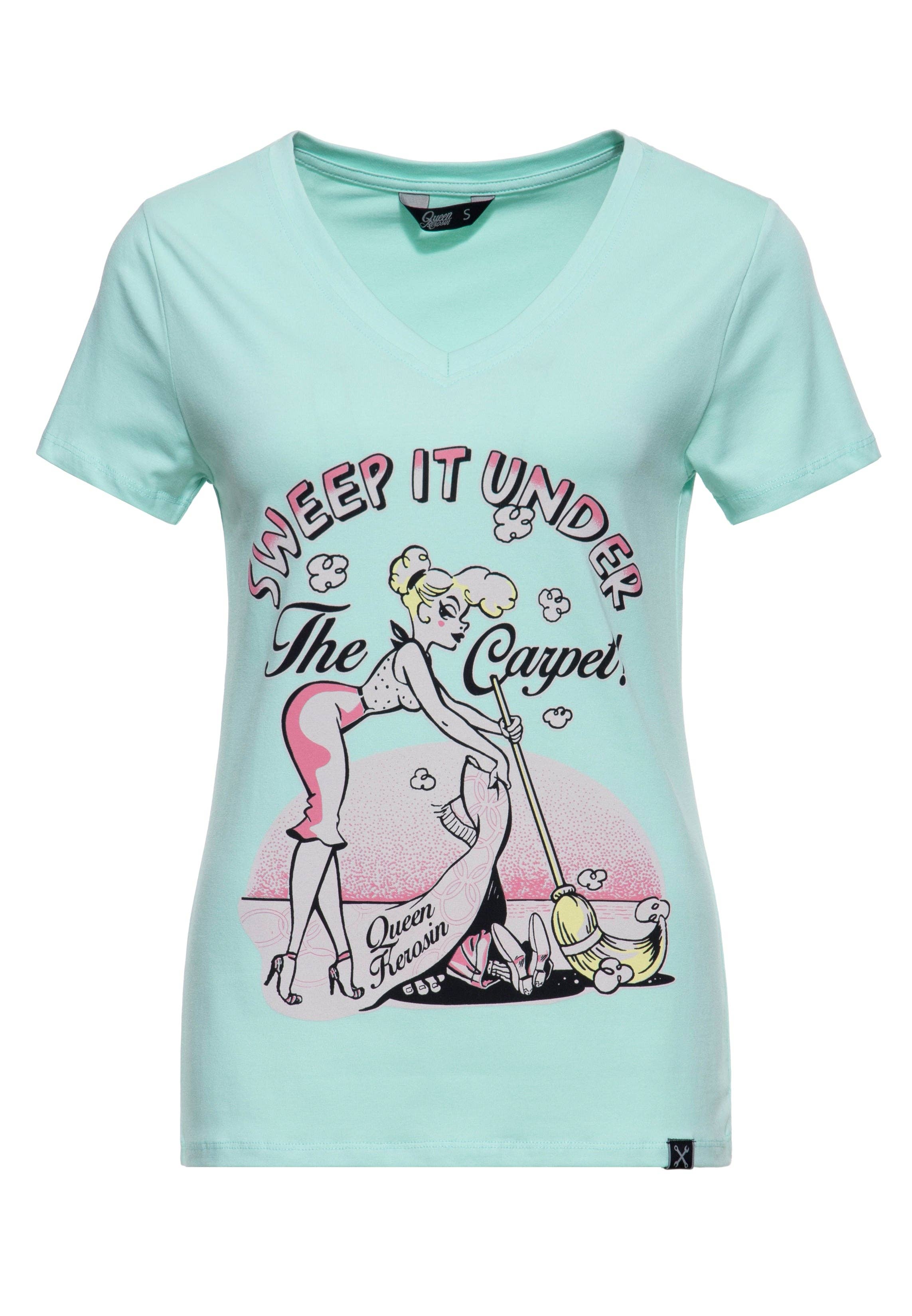 KING KEROSIN – Engroshandel T-shirt med print - Dame – T-shirt « Sweep it under the carpet » med humoristisk retrodesign7